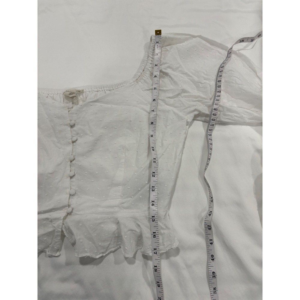 Urban Outfitters Coquette Cottagecore Milkmaid Prairie Crop Top White Cotton M - Picture 9 of 9